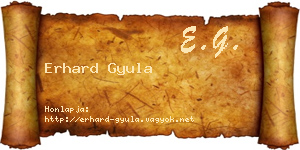 Erhard Gyula névjegykártya