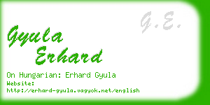 gyula erhard business card